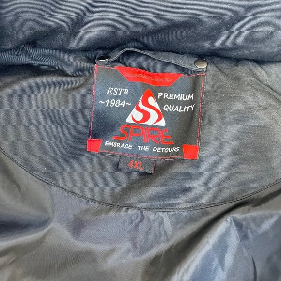 Spire Mens Black Polyester Hooded Jacket With Leather Water-Resistan 4XL - Picture 3 of 6